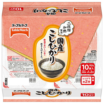 Table Mark Domestic Koshihikari 10 Meal Pack (180g x 10 pieces) x 4 pieces [Shipped in Japan]