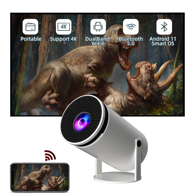 Mini Smart Projector – Portable 4K WiFi6 Design for Home Theater & Outdoor Movies