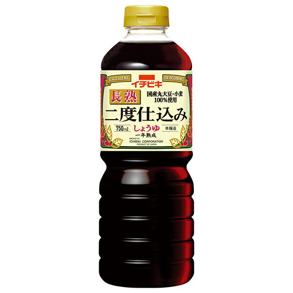 Ichibiki Chojuku Twice-Shikomi Soy Sauce 750ml PET bottles x 8 bottles [Shipped in Japan]