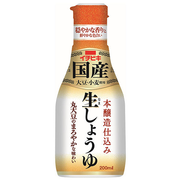 Sauce soja crue de table Ichibiki, sauce soja crue japonaise, bouteilles PET de 200 ml x 8 