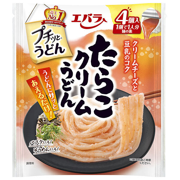Ebara Foods Petit Udon Tarako Cream Udon 84g (21g x 4 pieces) x 12 bags [Shipped in Japan]