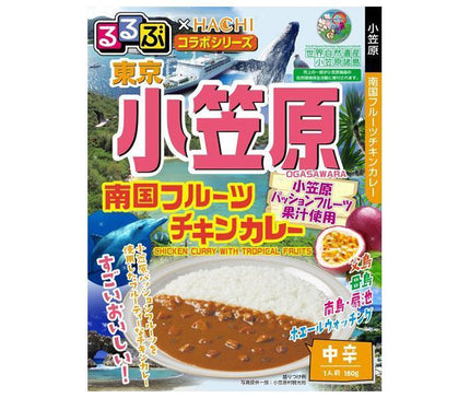 Hachi Foods Rurubu x Hachi Collaboration Series Tokyo Ogasawara Curry de poulet aux fruits tropicaux 180 g x 20 pièces 