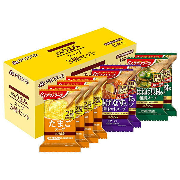 Amano Foods Freeze Dry The Umami Soup 3 Type Set 8 Meals x 3 Boxes [Shipped in Japan]