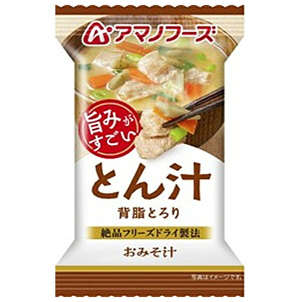 アマノフーズ フリーズドライ おみそ汁 とん汁 10食×6箱入【日本出荷】