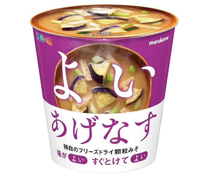 Marukome Freeze Dried Granule Miso Soup Good Fried Eggplant 1 serving (9g) x 6 pieces [Shipped in Japan]