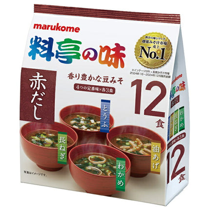 Marukome Value Restaurant Flavored Miso Soup Red Dashi 12 servings x 12 bags [Shipped in Japan]
