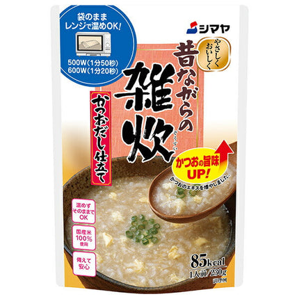Shimaya Traditional Rice Porridge with Bonito Stock, Retort, 230g x 10 Bags 