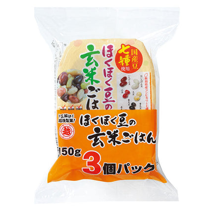 Echigo Seika Brown Rice with Hokuhoku Beans 3 Meal Pack (150g x 3) x 4 Packs 
