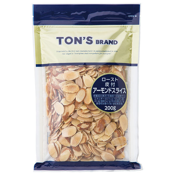 Toyo Nuts Ton Almond Slices with Skin 200g x 20 bags [Shipped in Japan]