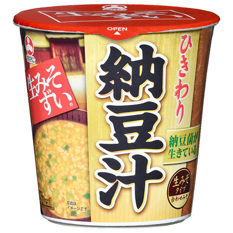 Asahimatsu Asahimatsu Cup Raw Miso Soup, Ground Natto Soup, 15.5g x 6 pieces 