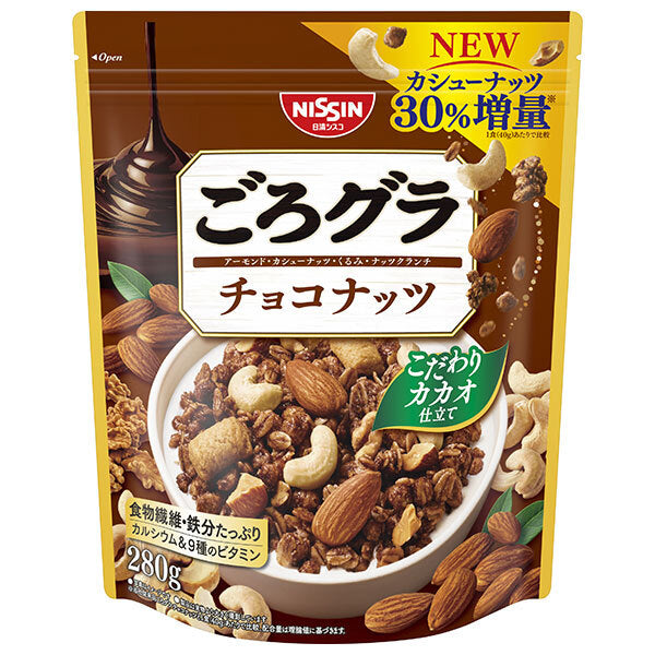 Nissin Cisco Gorogura Chocolate Nuts 280g x 8 bags [shipped in Japan]