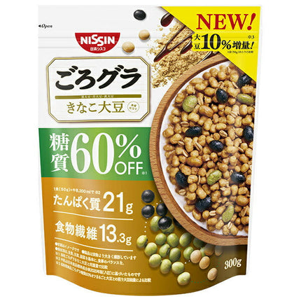 Nissin Cisco Gorogura 60% off carbohydrates Kinako soybean 300g x 6 bags [shipped in Japan]