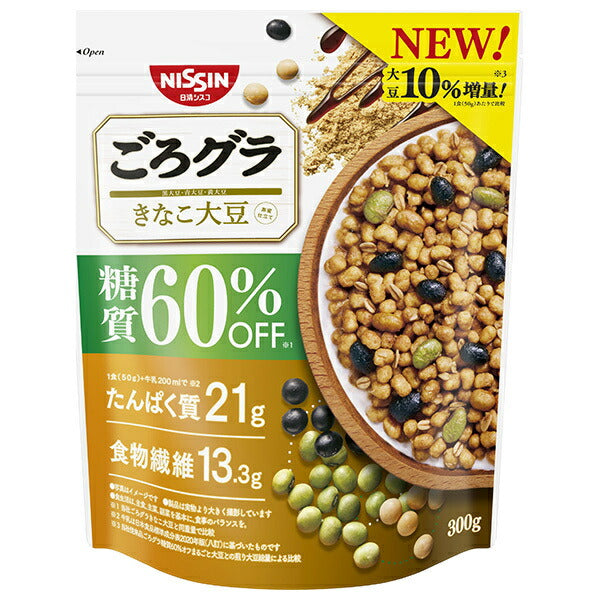 Nissin Cisco Gorogura 60% off carbohydrates Kinako soybean 300g x 6 bags [shipped in Japan]