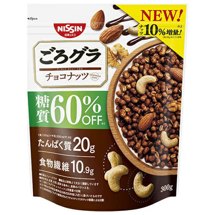 Nissin Cisco Gorogura 60% off carbohydrates chocolate nuts 300g x 6 bags [shipped in Japan]