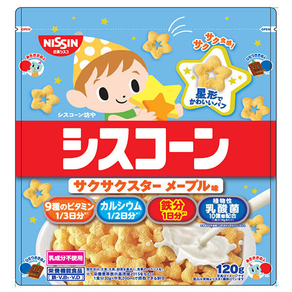 Nissin Cisco Cisco Corn Crispy Star Saveur Érable 120g x 8 sachets 