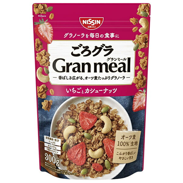 Nissin Cisco Gorogura Gran meal Strawberry and cashew nuts 300g x 8 bags [shipped in Japan]