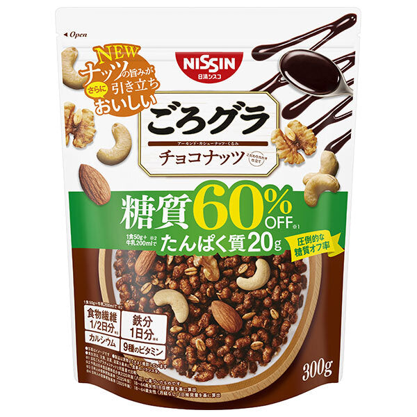 日清シスコ ごろグラ 糖質60%オフ チョコナッツ 300g×8袋入【日本出荷】