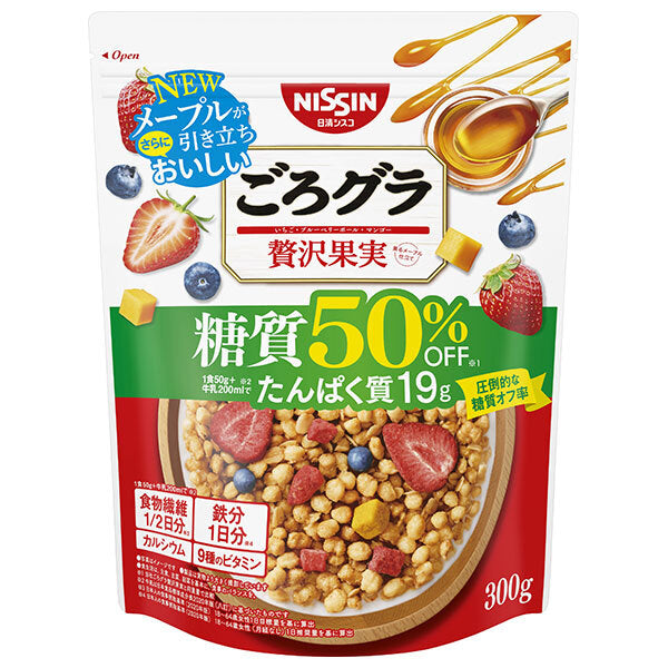 Nissin Cisco Gorogura 50% off carbohydrates luxury fruit 300g x 8 bags [shipped in Japan]