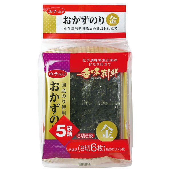 Shirako nori side dish nori gold 5 bags (6 pieces of 8 slices) x 24 pieces [shipped in Japan]