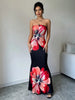 Women's Floral Print Strapless Slim-fit Maxi Dress | Canada & USA