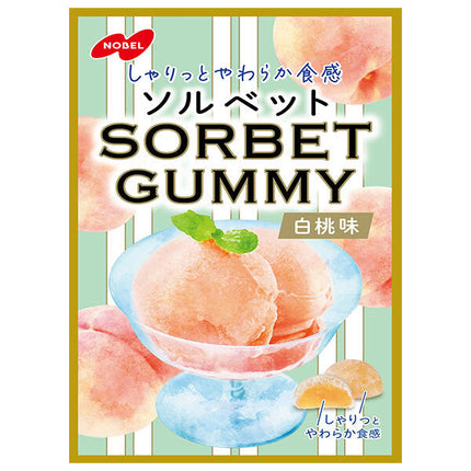 Nobel Seika Sorbet Gummy White Peach Flavor 50g x 6 bags [Shipped in Japan]