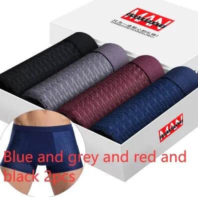 SKY HERO Men's Boxer Briefs – 4-Pack Ice Silk Breathable Underwear (L–4XL)