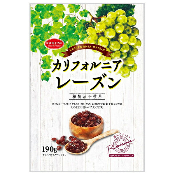 共立食品 カリフォルニアレーズン 植物油不使用 190g×6袋入