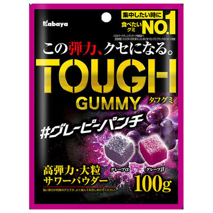Kabaya Tough Gummy Grapey Punch 100g x 6 bags [shipped in Japan]