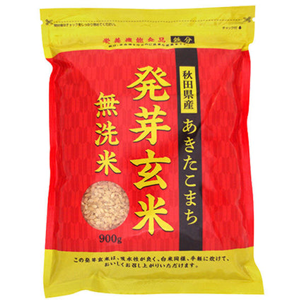 Village d'Ogata Association de production d'Akitakomachi Préfecture d'Akita Akitacomachi Riz brun germé Riz sans lavage 900 g x 5 sachets 