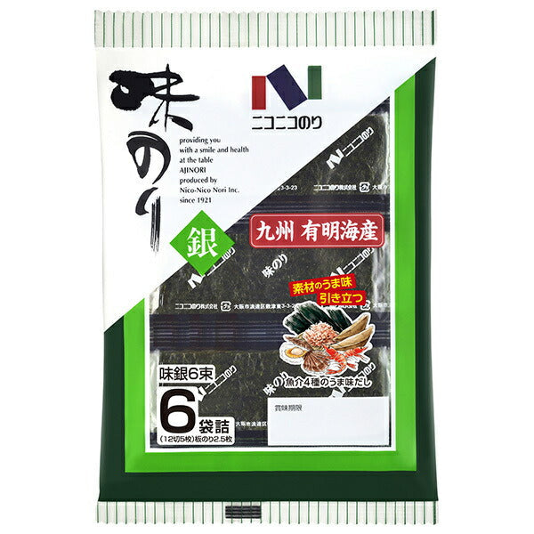 ニコニコのり 味銀6束 6袋詰(12切5枚)×10個入
