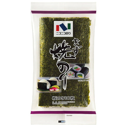 Niconico Nori Baked Zunori Board Nori (2-fold) 10 sheets x 10 pieces [Shipped in Japan]