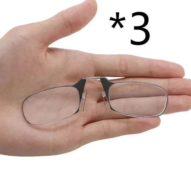 Nose Clip On Reading Glasses – Portable Rimless Presbyopic Eyewear | +100 to +300 | Unisex