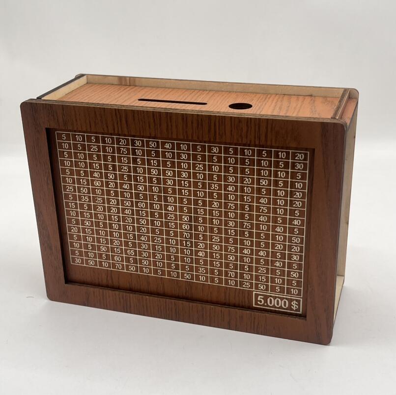 Wooden Coin Bank with Denomination Slots – Piggy Bank (Small & Large)