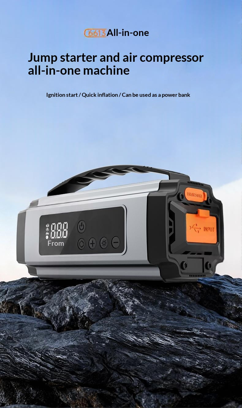 3-in-1 Portable Cordless Car Jump Starter & Tire Inflator – 6000mAh/8000mAh Emergency Kit Canada USA