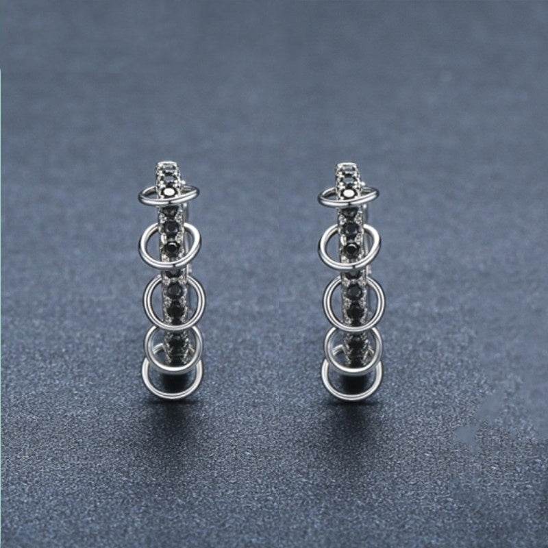 European And American Design Zircon Copper Ear Buckle Simple And Advanced Earring