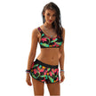 Women's Floral Print Bikini Split Swimsuit | Polyester Swimwear S-2XL
