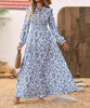 Elegant ladies Spring And Autumn Long Sleeve Floral maxi Dress