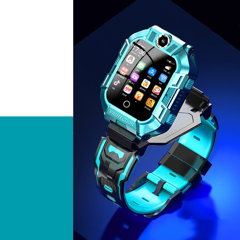 A63 Kids 4G Smart Watch – GPS, Waterproof, Camera, Green & Purple