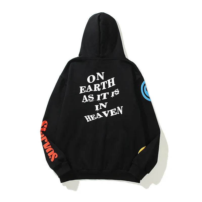 Women High Street Three-dimensional Foam Graffiti Printed Hoodie In Autumn And Winter