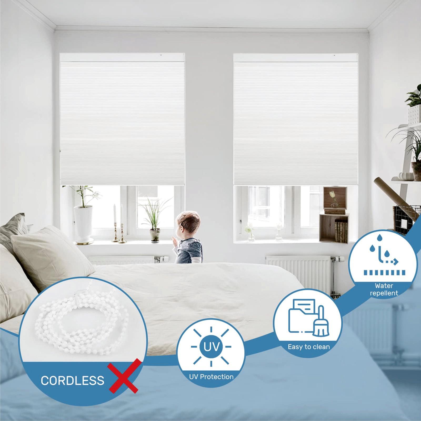 Equipped With A 15 Channel Remote Control And Solar Charging Panel, Electric Fully Blackout Honeycomb Curtain, Intelligent Silent Remote Control Curtain Detachable Lithium Battery