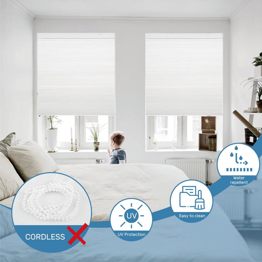 Equipped With A 15 Channel Remote Control And Solar Charging Panel, Electric Fully Blackout Honeycomb Curtain, Intelligent Silent Remote Control Curtain Detachable Lithium Battery