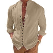 Men's Cotton Linen Casual Loose Long Sleeve Shirt