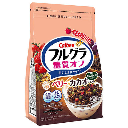 Calbee Frugra Low Carb Berry & Cacao Taste 550g x 6 bags [Shipped in Japan]