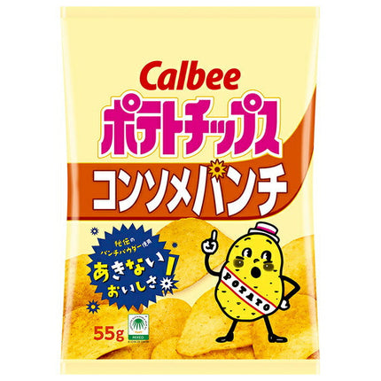 Calbee Chips de Pommes de Terre Saveur Consommé Punch 55g x 16 sachets