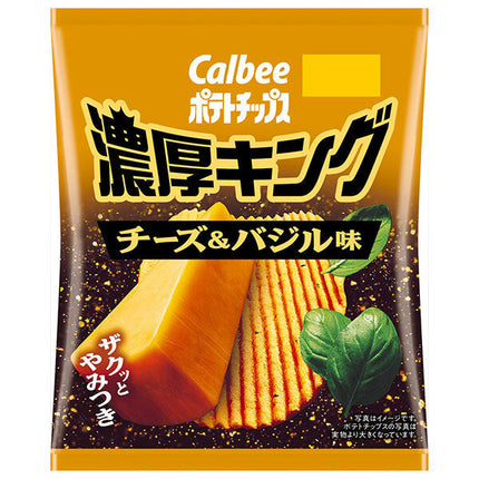 Calbee Potato Chips Rich King Cheese & Basil 52g x 12 bags [Shipped in Japan]