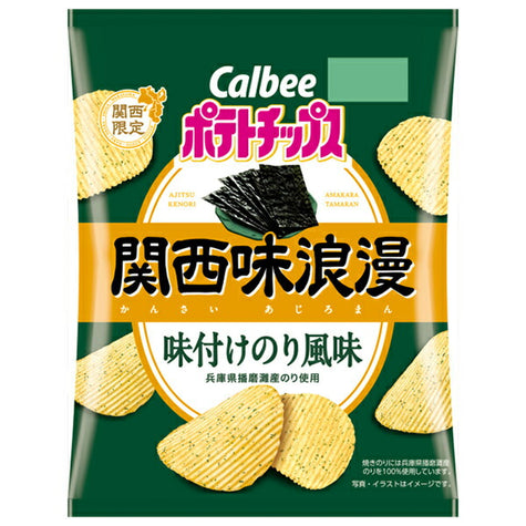 Calbee Potato Chips Kansai Aji Roman Seasoned Nori Flavor 57g x 12 bags [Shipped in Japan]