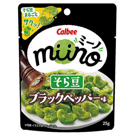 Calbee miino broad beans black pepper 25g x 12 bags [shipped in Japan]