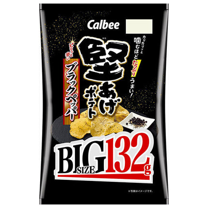 Calbee Kataage Potato BIG Black Pepper 132g x 12 bags [Shipped in Japan]