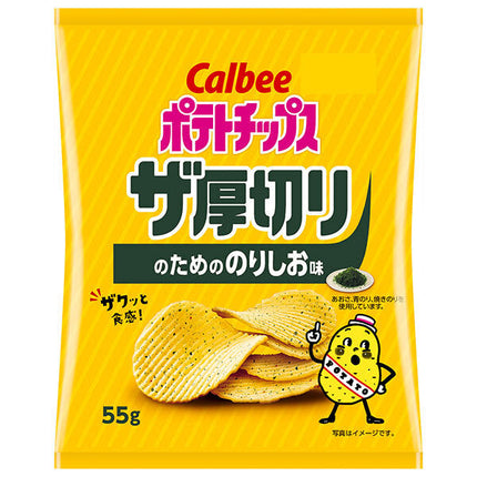 [11/25~ 10% off all products!!] Calbee Potato Chips The Thick Cuts Nori-Sio Flavor 55g x 12 pieces 