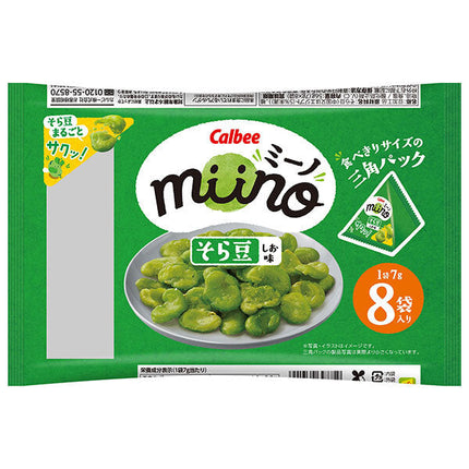 Calbee miino broad beans Shio flavor triangular pack 56g x 12 bags [shipped in Japan]